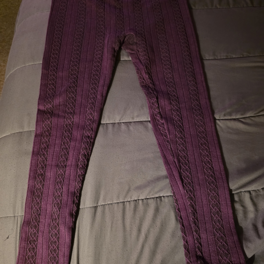 Time and Tru Purple and Black Leggings